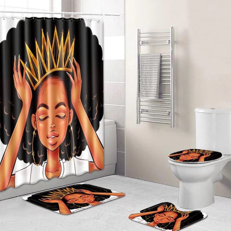Crown Her Gold Queen — 4-Piece Bathroom Set