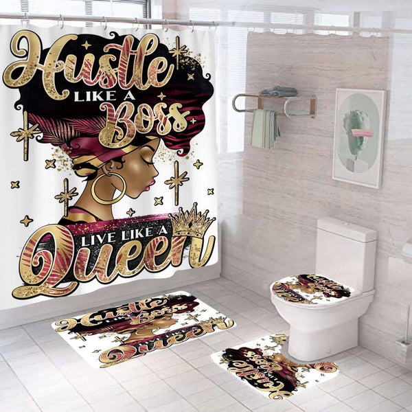 Hustle Like a Boss, Live Like a Queen — 4-Piece Bathroom Set