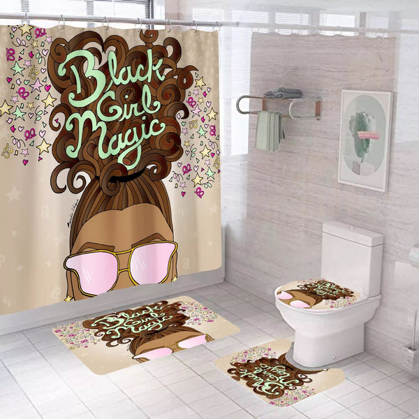 Black Girl Magic Illustrated — 4-Piece Bathroom Set