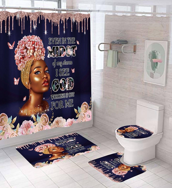 Warm Crown Amber Queen — 4-Piece Bathroom Set