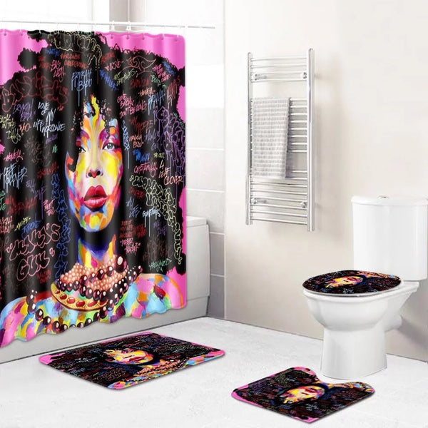 Graffiti Queen Neon Street Art — 4-Piece Bathroom Set