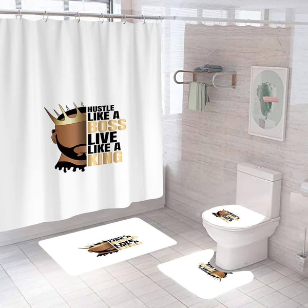 Hustle Like a Boss, Live Like a King — 4-Piece Bathroom Set