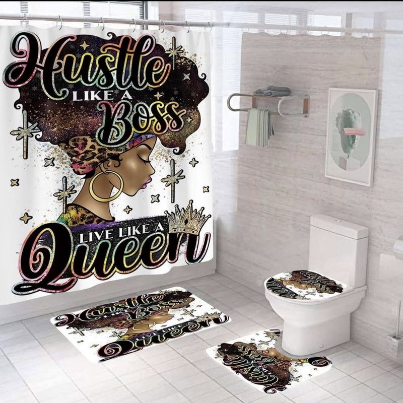 Hustle Like a Queen Multicolor Edition — 4-Piece Bathroom Set