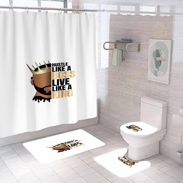 Hustle Like a Boss, Live Like a King — 4-Piece Bathroom Set