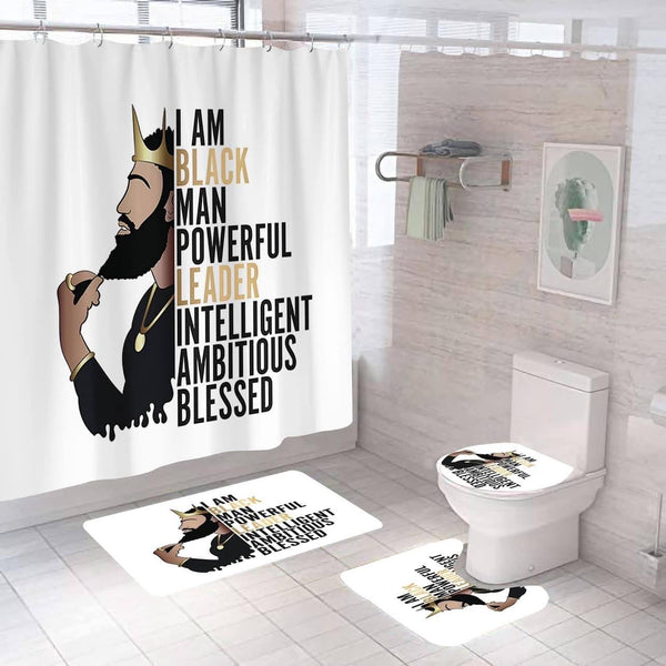 I Am Black Man Affirmation — 4-Piece Bathroom Set