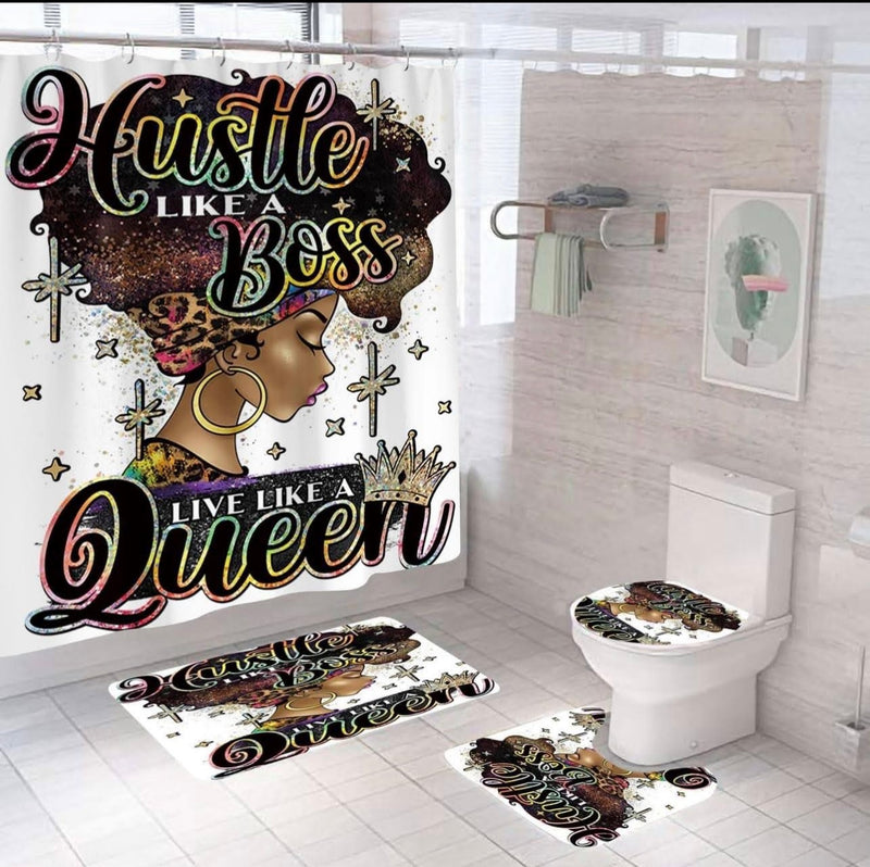 Hustle Like a Queen Multicolor — 4-Piece Bathroom Set